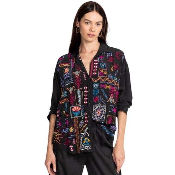Johnny Was Campo Relaxed Oversized Shirt - Picture 1 of 10